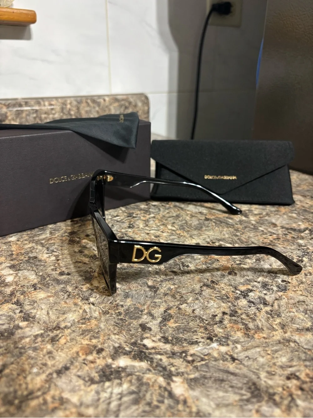 Dolce & Gabbana Black Gloss Cat-Eye Sunglasses